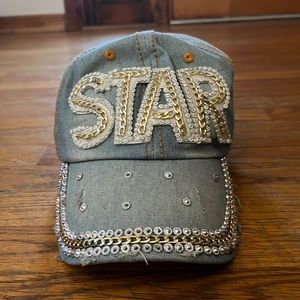 Star blue denim hat